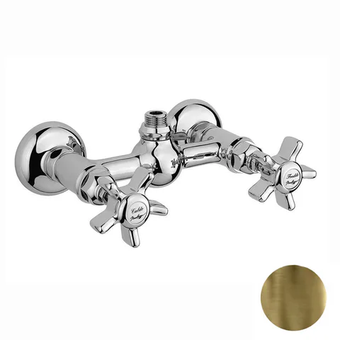 Nicolazzi Dames Anglaises Смеситель для душа на 2 отверстия, вывод сверху 1/2" (без шланга и лейки), цвет: бронза
