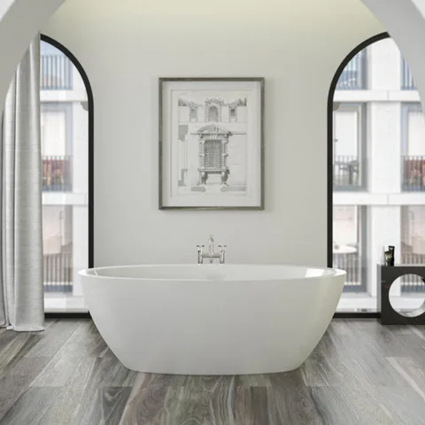 KNIEF Слив перелив щелевой с системой Click-Clack, с гибким шлангом и горизонтальным отводом, цвет белый матовый (смонтирован на ванне)