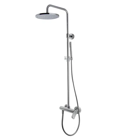 FIMA  Carlo Frattini, Bathroom Flo', Душевая стойка, смеситель+ верхний душ D250мм, держатель верхнего душа, цвет хром