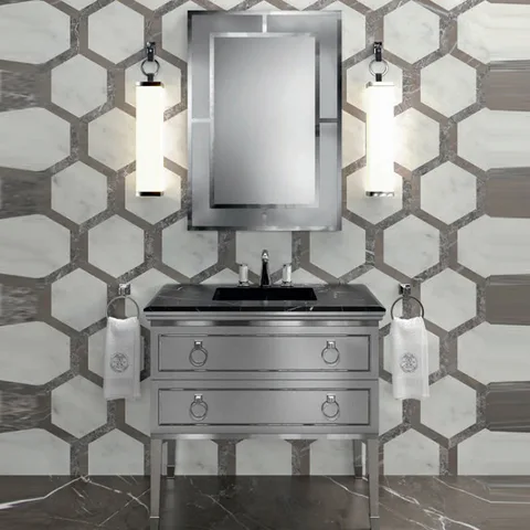 OASIS CASABLANCA DELUXE Зеркало 700х1000х30 мм., с металлическим профилем хром, внешние панели Dark Grey металлик