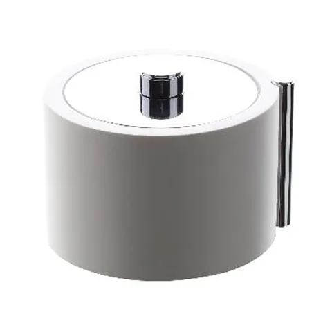 BERTOCCI Easy Контейнер настольный Ø80х120 мм., с крышкой, цвет белый глянцевый, фурнитура белый матовый