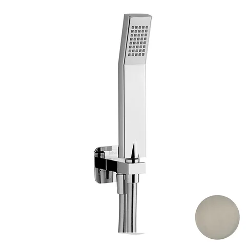 CISAL Shower Душевой гарнитур:ручная лейка,шланг 150 см,вывод с держателем, цвет Nichel Spazzolato