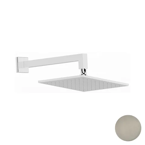CISAL Shower Верхний душ 250х250 мм с настенным держателем L340 мм, цвет Nichel Spazzolato