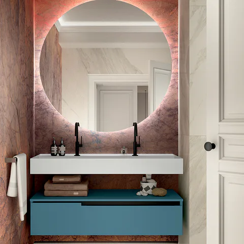 OASIS REBEL Раковина 1208х515Х120 мм., с 2 отверстиями для смесителя, без перелива, цвет белый матовый