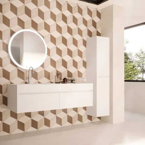 OASIS EDEN Пенал 330х330х1620 мм., подвесной, правый, 2 двери, цвет белый матовый