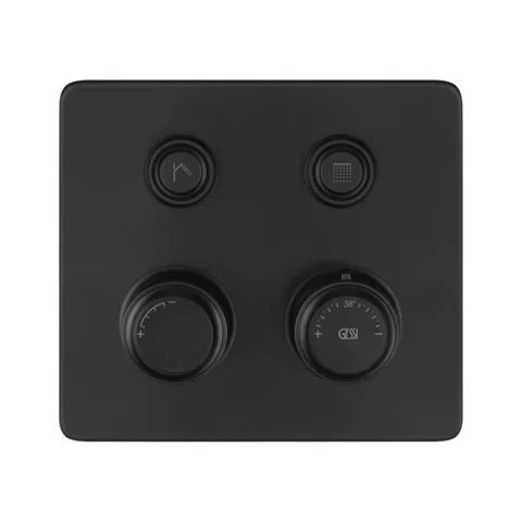 GESSI HI-FI ECLECTIC Смеситель для душа настенный встраиваемый, термостатический, с 2 запорными кнопками, цвет Black XL