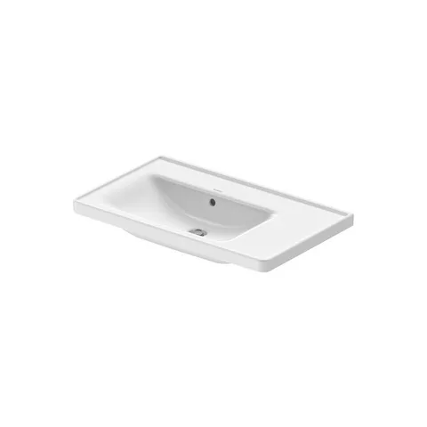 Duravit D-Neo Раковина накладная 800х480  мм,, ассим-раковина слева, с переливом, без отв. под смеситель, цвет: белый