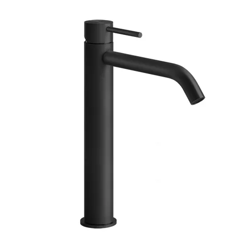 GESSI FLESSA  Смеситель для раковины на 1 отверстие, высокий h=305мм,  без донного клапана, излив 155мм, цвет: black XL