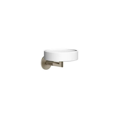 Gessi Anello Мыльница настенная белая, цвет Finox Brushed Nickel