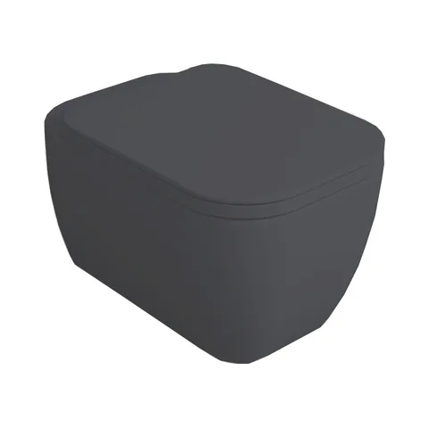 Simas Henges Унитаз подвесной безободковый 38х55 см, цвет antracite  matt (без креплений F85)