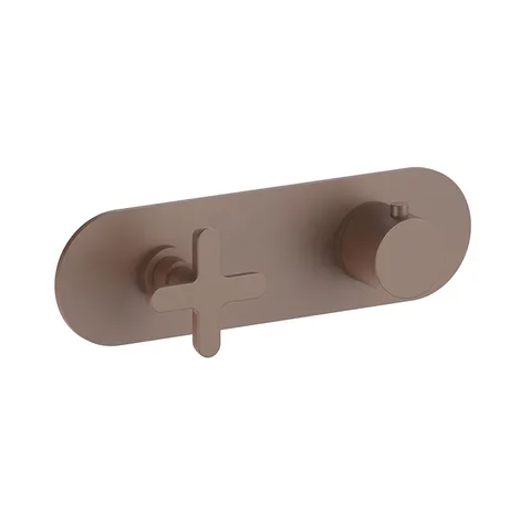Fantini Icona Classic Встраиваемый термостат для душа на 2 источника, 3/4", (наружняя часть), цвет: Matt Copper PVD