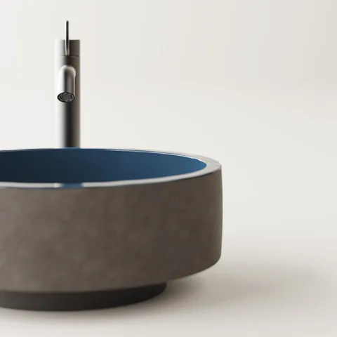AGAPE CENOTE Раковина &Oslash;420х182 мм., для установки на столешницу, цвет снаружи Dark clay, внутри Blue