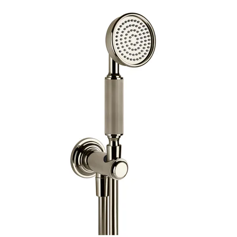 GESSI VENTI20 Комплект для душа с ручным душем, шлангом 1500 мм., держателем с подводом воды, цвет Nickel PVD