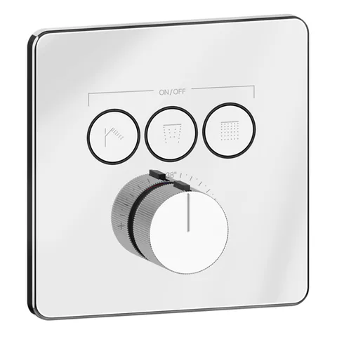 GESSI HI-FI COMFORT Смеситель настенный встраиваемый, термостатический, с 3 запорными кнопками, цвет хром