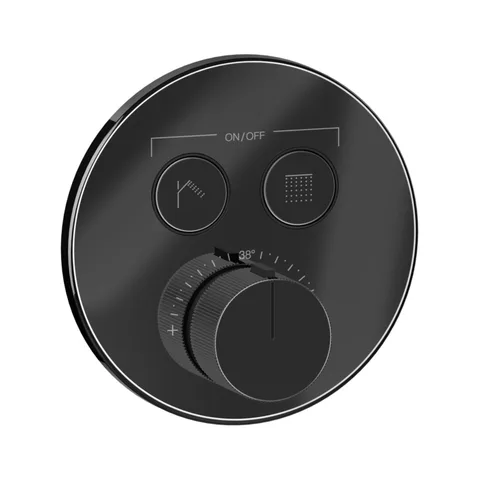 GESSI HI-FI COMFORT Смеситель настенный встраиваемый, термостатический, с 2 запорными кнопками, цвет Black Metal PVD