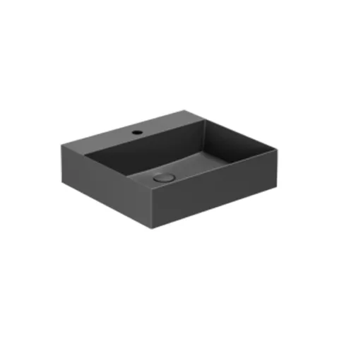 AZZURRA ELEGANCE Squared раковина подвесная/накладная 50х45см с 1 отв. под смеситель , цвет CARBONE