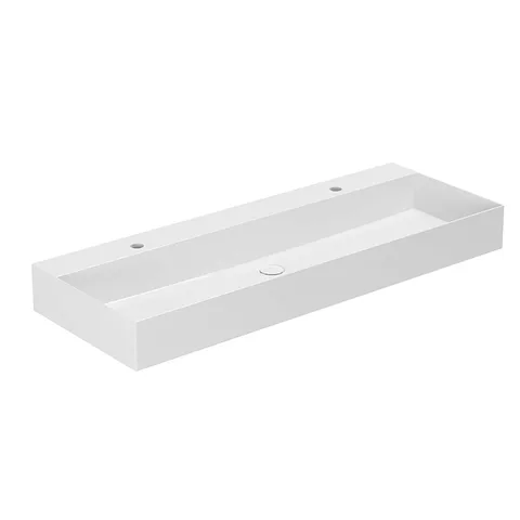 AZZURRA ELEGANCE Squared  Раковина подвесная/накладная 122х45см c 2отв. под 2 смесителя , цвет белый