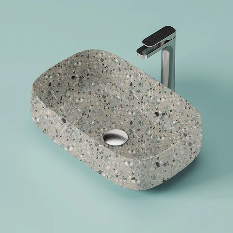 Artceram COGNAC Раковина настольная Quadro 56x41 см, цвет dark terrazzo