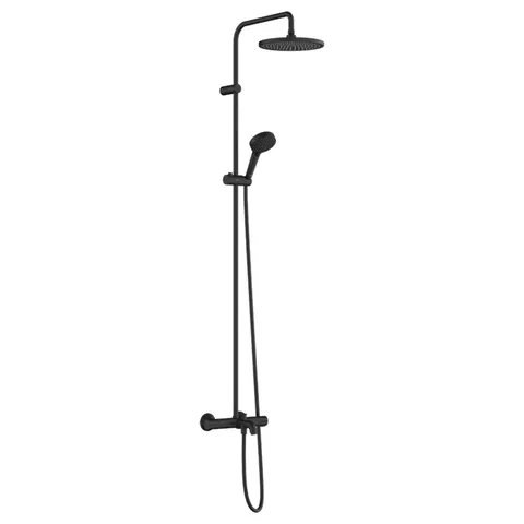 HG Vernis Душевая система  Blend Showerpipe 240 1jet с термостатом для ванны 26899670, матовый черный