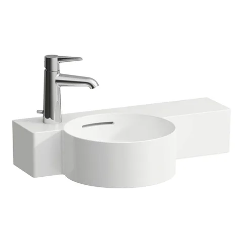 Laufen VAL Раковина-мини  полка справа 550x315x115 мм с 1 отв. под смеситель, подрезаемая до 430 мм,,  цвет: белый (без полотенцедержателя!)