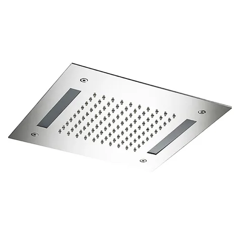 ALMAR Встраиваемый верхний душ 30х30 см, 1 тип струи, хромотерапия, цвет Mirror Stainless Steel