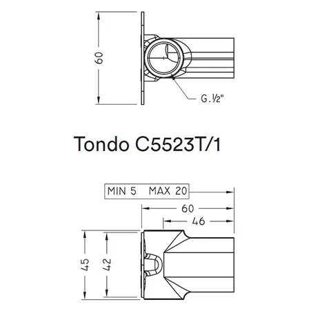 Nicolazzi Unico Встроенная часть для гигиенического набора Tondo 5523T
