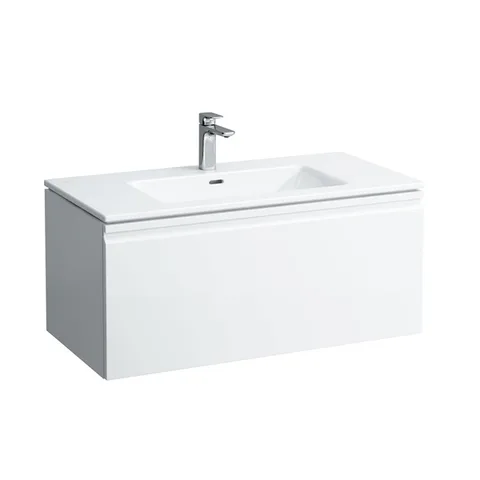 Laufen PRO S комплект: шкафчик с раковиной, 1000х500х460 мм, с раковиной Slim 1000 мм, 1 внутренний ящик, вкл.органайзер для ящика, белый глянцевый