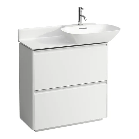 LAUFEN INO Тумба под раковину, 770x350x780 мм, 2 ящика, ручки из анодированного алюминия, подходит для раковин 813301, 813302, белый матовый
