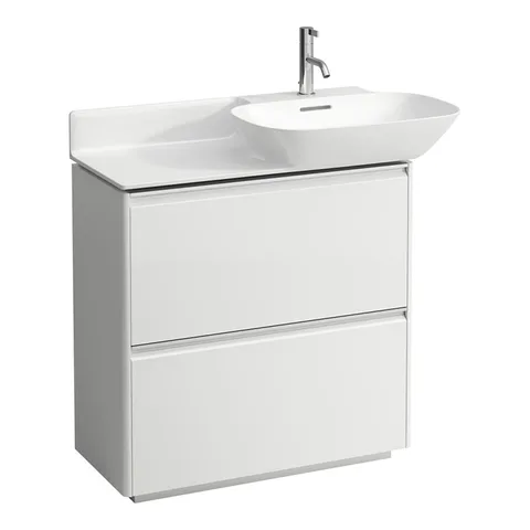 LAUFEN INO Тумба под раковину, 770x350x780 мм, 2 ящика, ручки из анодированного алюминия, подходит для раковин 813301, 813302, белый глянцевый