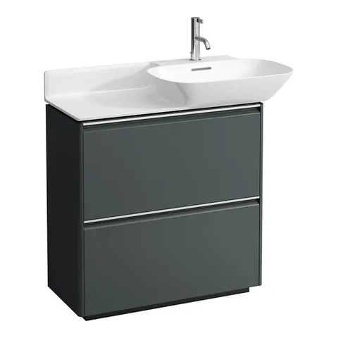 LAUFEN INO Тумба под раковину, 770x350x780 мм, 2 ящика, ручки из анодированного алюминия, подходит для раковин 813301, 813302, интенсивный серый