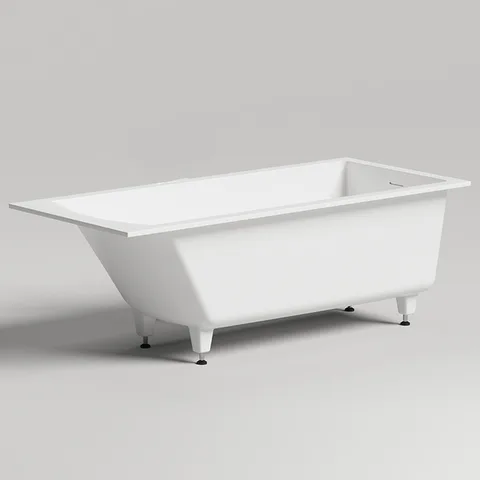 Salini CASCATA KIT Встраиваемая ванна с прямоугольной чашей 1698х750х600мм, ножки, донный клапан "Up&Down", сифон S-Sense, белый матовый