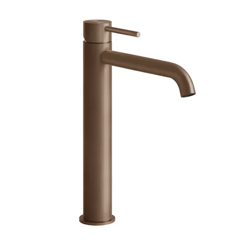 GESSI 316 Смеситель для раковины на 1 отверстие, высокий h=305мм,  без донного клапана, излив 155мм, цвет: brushed copper pvd