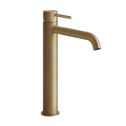 GESSI 316 Смеситель для раковины на 1 отверстие, высокий h=305мм,  без донного клапана, излив 155мм, цвет: warm bronze brushed pvd