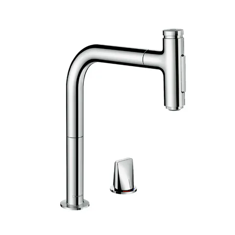 HG Metris Select M71 M7120-H200 Кухонный смеситель, однорычажный, на 2 отверстия, с вытяжным изливом, цвет хром