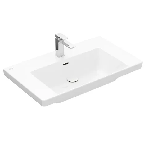 Villeroy&Boch Subway 3.0 Раковина для установки на тумбу 800*470мм, с 1 отв. под смеситель, с переливом, нешлифован.цвет альпийский белый