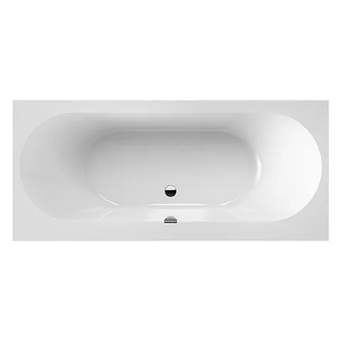Villeroy&Boch Oberon 2.0 Ванна встраив. 1700*750*485, слив по центру, в к-те ножки и слив-пер. хром,+ белая,  матер.: Quaryl, цвет: альпийский белый