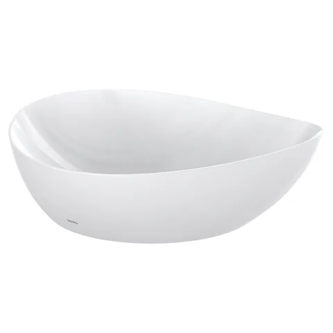 TOTO VESSEL TA Раковина460x420x177мм, ассиметричная чаша, без отв.под смеситель, с переливом, CeFiONtect, цвет:  белый глянец