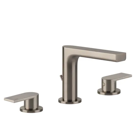 Gessi Emporio Via manzoni Смеситель для раковины на 3 отверстия, донный клапан и соединительные шланги, цвет: Finox Brushed Nickel