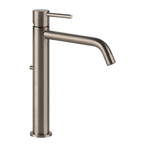 Gessi Emporio Via tortona Смеситель для раковины высокий с длинным изливом, с донным клапаном, цвет: Finox Brushed Nickel