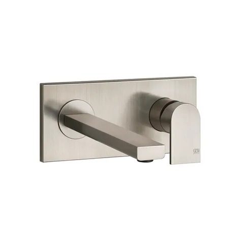 Gessi Emporio Via manzoni Bнешняя часть для настенного смесителя с коротким изливом, без донного клапана, цвет: Finox Brushed Nickel