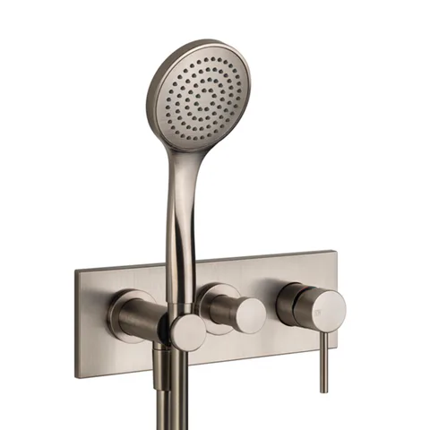 Gessi Emporio Via tortona Внешние части для встр. однорычажного смесителя на 2 позиции с переключателем, подводом воды и держателем лейки, душевойлейк