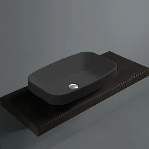 Simas Baden Baden Раковина накладная 60х38 см, без отв. для смесителя, цвет nero matt