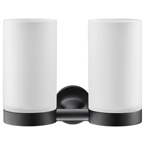 Duravit Starck T Два стакана для зубных щеток настенные, цвет: черный матовый