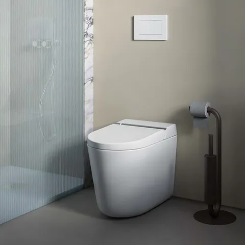 Artceram HYPE Унитаз-биде напольный 38X59см, безободковый, с soft-close, с пультом д/у, цвет белый матовый с покрытием saniglaze (АКЦИЯ 2026!)