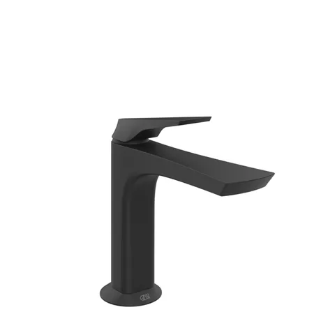 GESSI  VENTAGLIO Смеситель для раковины с донным клапаном "Stop&Go" и соединительными шлангами, цвет: Matte Black