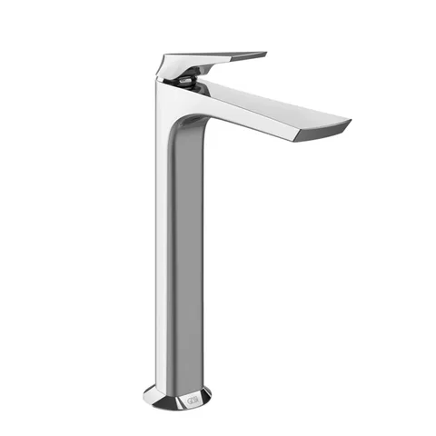 GESSI  VENTAGLIO Смеситель для раковины высокий с донным клапаном "Stop&Go" и соединительными шлангами, цвет: хром