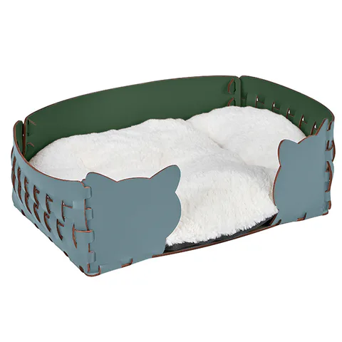ADJ Лежанка Cat, 45х30хН15 см., цвет: небесный/эвкалипт