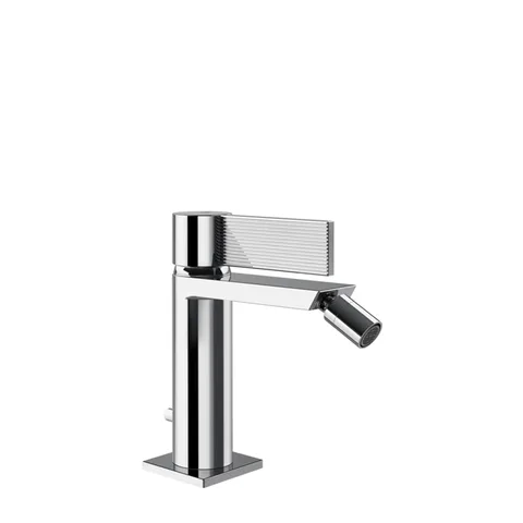 GESSI  INVERSO RIGATO Смеситель для биде с донным клапаном и соединительными шлангами, цвет: хром