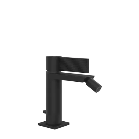 GESSI  INVERSO RIGATO Смеситель для биде с донным клапаном и соединительными шлангами, цвет: Matte Black
