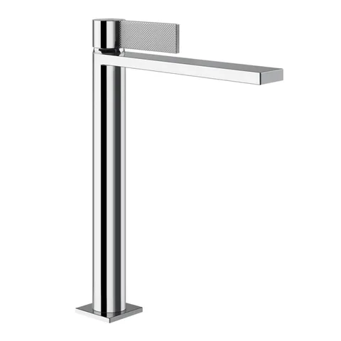 GESSI  INVERSO DIAMANTATO Смеситель для раковины высокий с донным клапаном "Stop&Go" и соединительными шлангами, цвет: хром